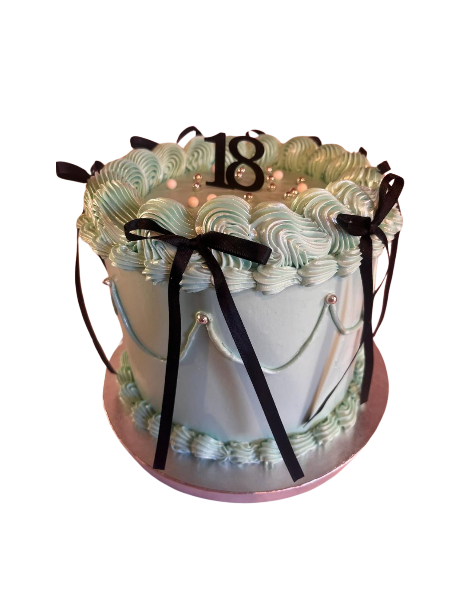 Gâteau bleu pastel anniversaire 18 ans